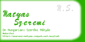 matyas szeremi business card