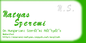 matyas szeremi business card